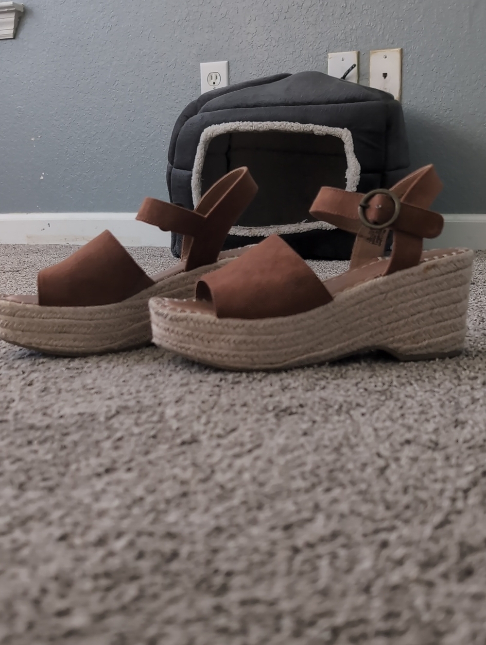 Universal Thread Brown Espadrille Platform Wedge Sandals